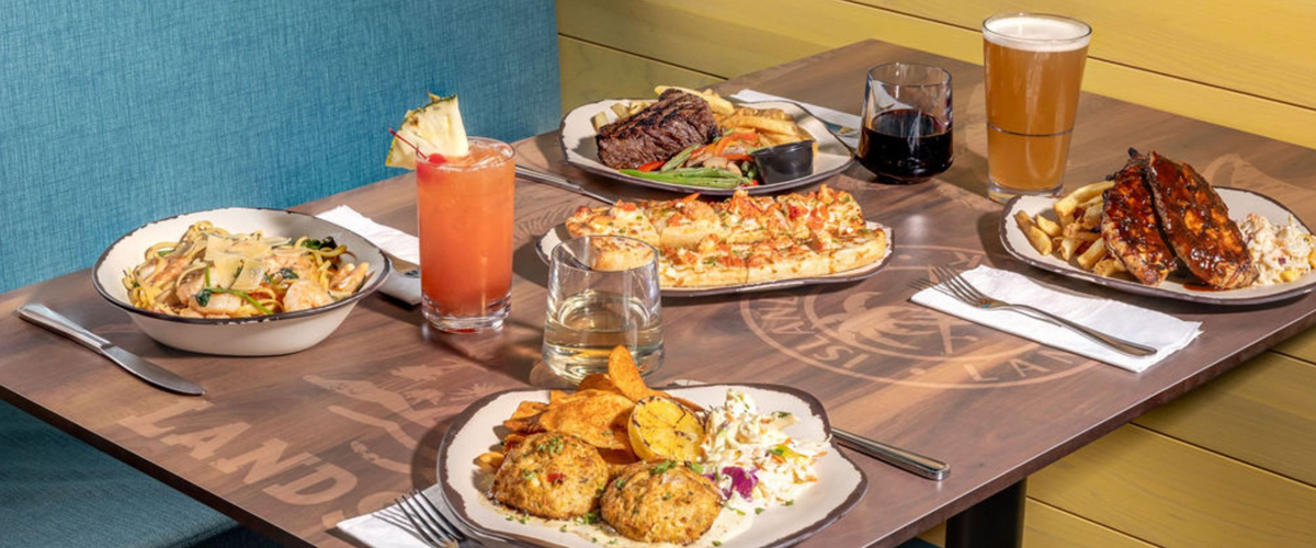 LandShark, Table with plates of food